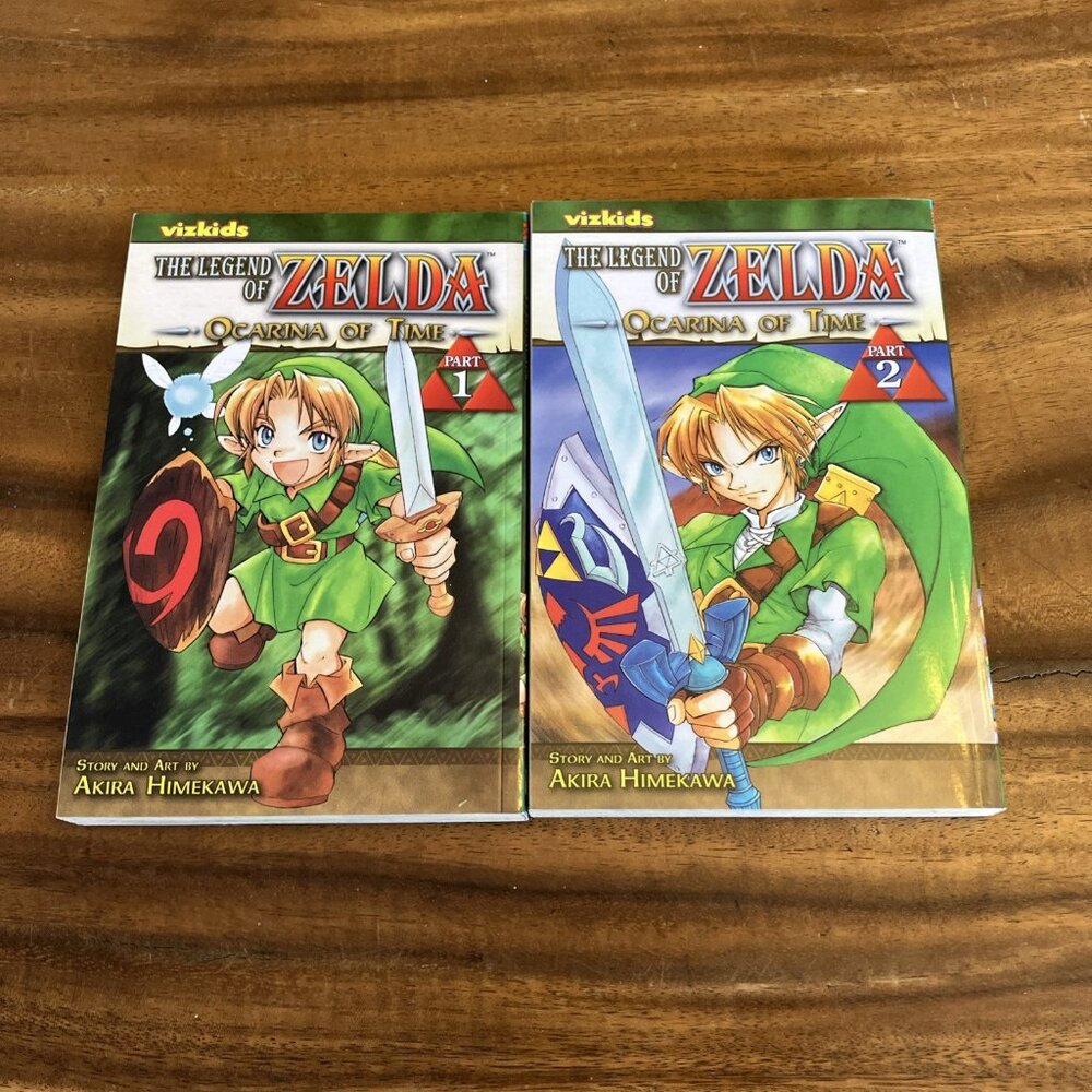 The Legend of Zelda Ocarina of Time Part 1 & 2 Akira Himekawa 2 Book Set